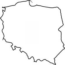 Naklejka na ścianę mapa Polski kontur 120x120cm 6929616143 ...