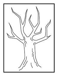 Kontur drzewa jesiennego bez liści. Gotowy wzór szablonu do wydrukowania. Jesienne szablony, doczep liście i p… | Painting activities, Finger painting, Art for kids