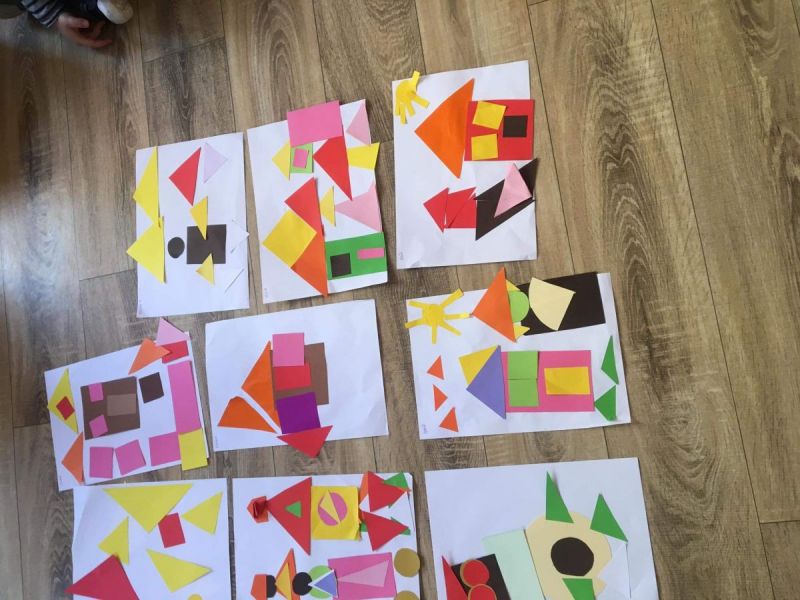 Praca Plastyczna Z Figur Geometrycznych Rozwijamy kreatywność dzieci z grupy ŻABEK-praca plastyczna „obrazek z